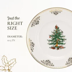Spode Christmas Tree Gold Dinner Plate, 10.5-Inch Porcelain Dinner & Appetizer Plate, Microwave & Dishwasher Safe, Festive Collectible Dining Plate -Northlight Shop GUEST 02c94534 2cb2 432b 86ac 898826a41947