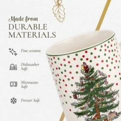 Spode Christmas Tree Polka Dot Mug, 16-Ounce Ceramic Cup With Handle - Festive Holiday Design - Microwave, Dishwasher, Freezer Safe -Northlight Shop GUEST 081a8e5f 28ca 43e4 a45b 30e733dd6bb4