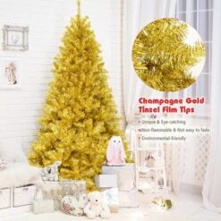 Costway 7.5Ft Hinged Unlit Artificial Tinsel Christmas Tree Holiday,Silver ,Gold 17 Costway 7.5Ft Hinged Unlit Artificial Tinsel Christmas Tree Holiday,Silver ,Gold -Northlight Shop GUEST 097e5a85 b16e 42e0 b025 968111599f46