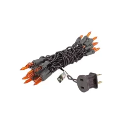 Novelty Lights 20 Light Christmas Craft Mini Light Set, Non-Connectable, Brown Wire, 8' Long