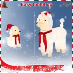 Tangkula 2-Piece Christmas Lighted Dogs 3D Xmas Light-up Cute Poodle With 60 LED Lights Red Scarves Zip Ties & Ground Stakes 16 Tangkula 2-Piece Christmas Lighted Dogs 3D Xmas Light-up Cute Poodle With 60 LED Lights Red Scarves Zip Ties & Ground Stakes -Northlight Shop GUEST 1204c120 e5ea 4210 a255 c888d0c2f54c