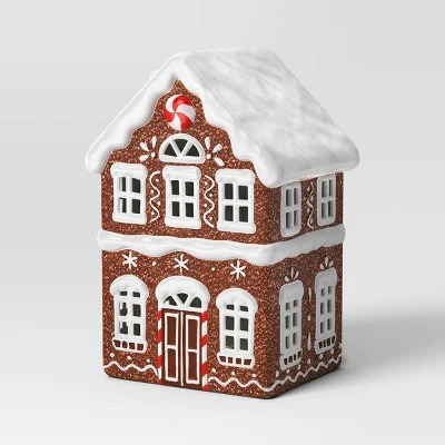 Christmas Ceramic Gingerbread House Decor Tall House - Wondershop™ 2 Christmas Ceramic Gingerbread House Decor Tall House - Wondershop™ - Image 2
