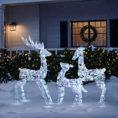 LuxenHome 3-Piece Multi-Color Snowflake Deer Family Outdoor Holiday Decoration With 460 Lights 6 LuxenHome 3-Piece Multi-Color Snowflake Deer Family Outdoor Holiday Decoration With 460 Lights - Image 6