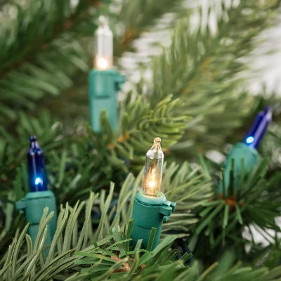 Northlight Mini Incandescent Christmas Lights - Blue And Clear - 20' Green Wire - 100ct 2 Northlight Mini Incandescent Christmas Lights - Blue And Clear - 20' Green Wire - 100ct - Image 2