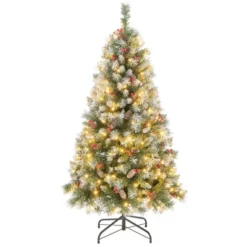 Costway 5FT/6.5FT/7.5FT Artificial Christmas Tree Hinged With 200/420/560/650 Warm LED Lights & 126/207/267/309 Red Berries -Northlight Shop GUEST 1aa3d3ac a0f3 43ec a8aa 0fba2ac7a746