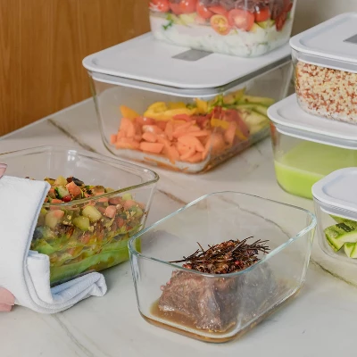 OU Glass Food Storage Container 5 Cup - Oven, Microwave, Freezer & Dishwasher Safe, Airtight Leak Proof Lid With Microwave Valve, Stackable Glass Jar 6 OU Glass Food Storage Container 5 Cup - Oven, Microwave, Freezer & Dishwasher Safe, Airtight Leak Proof Lid With Microwave Valve, Stackable Glass Jar - Image 6