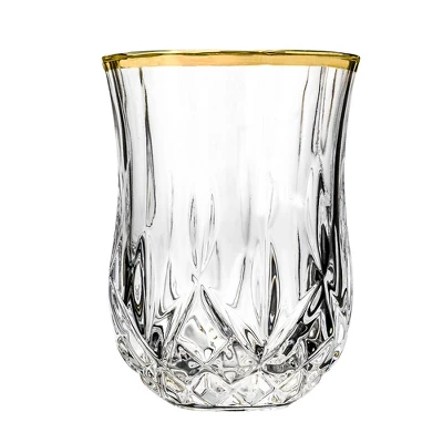 Lorren Home Trends Opera Gold Collection Set Of 6 Crystal Shot Glass With Gold Rim 1 Lorren Home Trends Opera Gold Collection Set Of 6 Crystal Shot Glass With Gold Rim