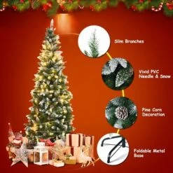 Costway 6ft Snow Flocked Unlit Pencil Christmas Tree Hinged Pine Cones 14 Costway 6ft Snow Flocked Unlit Pencil Christmas Tree Hinged Pine Cones -Northlight Shop GUEST 1de7344f c326 48cf 968a bf04110c1195