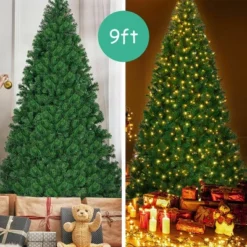 Costway Pre-Lit PVC Christmas Tree 9Ft Hinged 700 LED Lights Green -Northlight Shop GUEST 2111658c 068d 4f95 a1ce e2ed98f09110