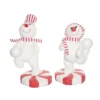 Transpac Plush Peppermint Snowman Set Of 2 Decorative Figurines Foam Christmas Tabletop Decor For Holiday Gifts