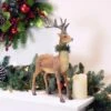 Northlight Standing Glittered Reindeer With Pine Neck Wreath Christmas Decoration - 15.5"