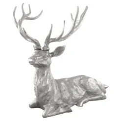 Costway Sitting Reindeer Statue Christmas Decor Statue Aluminum 17.5" X 15" X 17.5"