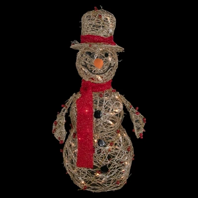 Northlight Lighted Glittered Snowman And Berries Outdoor Christmas Decoration - 28" 2 Northlight Lighted Glittered Snowman And Berries Outdoor Christmas Decoration - 28" - Image 2