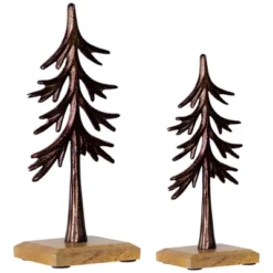 Northlight Trees On Wood Base Metal Christmas Decorations - 11.5" - Bronze - Set Of 2 6 Northlight Trees On Wood Base Metal Christmas Decorations - 11.5" - Bronze - Set Of 2 -Northlight Shop GUEST 2f5da92b cf80 49e6 84b6 1f86501fa305