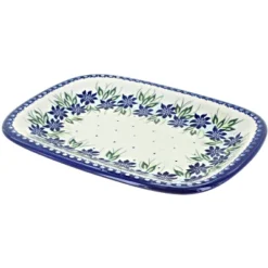 Blue Rose Polish Pottery 119 Vena Small Rectangular Serving Platter -Northlight Shop GUEST 33ce66df 7b10 4091 97a1 72fc93472334