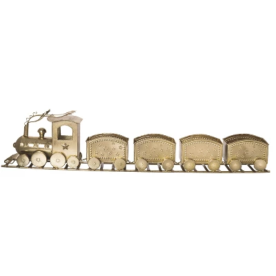 Transpac 47 Inch Gold Christmas Train Decor With 4 Cars Perfect For Holiday Decoration And Festive Displays 1 Transpac 47 Inch Gold Christmas Train Decor With 4 Cars Perfect For Holiday Decoration And Festive Displays