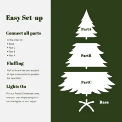 LuxenHome 7.5Ft Pre-Lit Gold Tinsel Artificial Pine Tree With Metal Stand -Northlight Shop GUEST 36208e77 a721 421c a8e6 6c109e62b945