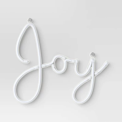 LED Battery Operated Christmas Neon Joy Hangable Sign White - Wondershop™ 2 LED Battery Operated Christmas Neon Joy Hangable Sign White - Wondershop™ - Image 2