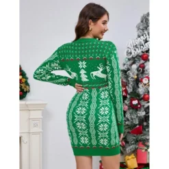 Women's Ugly Christmas Sweater Long Sleeve Round Neck Slim Mini Dress 10 Women's Ugly Christmas Sweater Long Sleeve Round Neck Slim Mini Dress -Northlight Shop GUEST 3aa24414 9d61 47fd 9894 1790bb926b0a