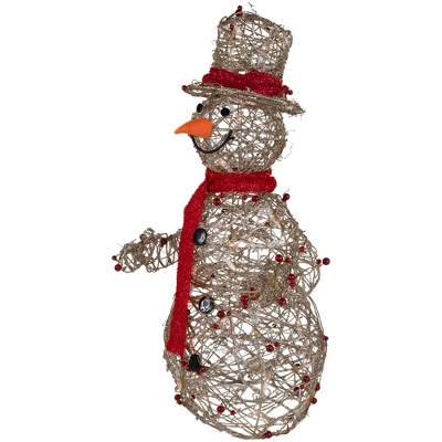 Northlight Lighted Glittered Snowman And Berries Outdoor Christmas Decoration - 28" 4 Northlight Lighted Glittered Snowman And Berries Outdoor Christmas Decoration - 28" - Image 4