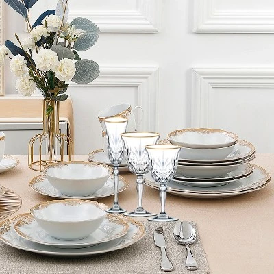 Lorren Home Trends Siena Collection Set Of 4 Crystal Flute Glass With Gold Band Design 4 Lorren Home Trends Siena Collection Set Of 4 Crystal Flute Glass With Gold Band Design - Image 4