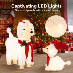 Tangkula 2-Piece Christmas Lighted Dogs 3D Xmas Light-up Cute Poodle With 60 LED Lights Red Scarves Zip Ties & Ground Stakes 12 Tangkula 2-Piece Christmas Lighted Dogs 3D Xmas Light-up Cute Poodle With 60 LED Lights Red Scarves Zip Ties & Ground Stakes -Northlight Shop GUEST 43814de3 cd19 4c1a 9253 1415f3e3f4cd