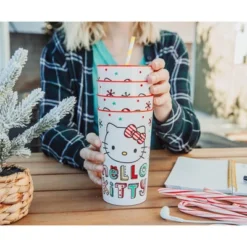 Silver Buffalo Sanrio Hello Kitty Holiday 4-Piece Plastic Cup Set | Each Holds 22 Ounces -Northlight Shop GUEST 43af2987 f03e 4ff0 b5be 894f21f27340