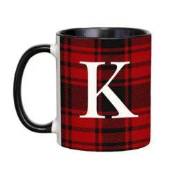 Personalization Mall Christmas Red Plaid Initial Coffee Mug -Northlight Shop GUEST 4453a19f 45c5 4956 a83e 8a5843a0a8ca