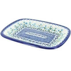 Blue Rose Polish Pottery 119 Vena Small Rectangular Serving Platter -Northlight Shop GUEST 47da7e7a f862 4322 968e 7e8af1f45e71