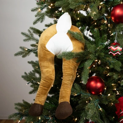 Northlight 20" Plush Hanging Reindeer Legs Christmas Decoration 1 Northlight 20" Plush Hanging Reindeer Legs Christmas Decoration