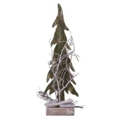 Transpac Rustic Holiday Wood Santa Snowman Tree Tabletop Decoration Set Of 4 10 Inch Christmas Decor