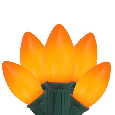 Northlight 25ct C9 Opaque String Lights Orange - 24' Green Wire 1 Northlight 25ct C9 Opaque String Lights Orange - 24' Green Wire