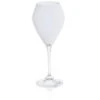 Classic Touch Set Of 6 White V-Shaped Wine Glasses With Clear Stem