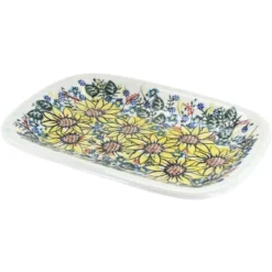 Blue Rose Polish Pottery 119 Vena Small Rectangular Serving Platter -Northlight Shop GUEST 4c96c33f 45ff 4164 8c53 c273ea01a964