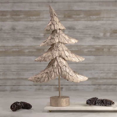 Northlight Layered Tree With Wooden Base Christmas Decoration - 18" - Bronze Finish 1 Northlight Layered Tree With Wooden Base Christmas Decoration - 18" - Bronze Finish