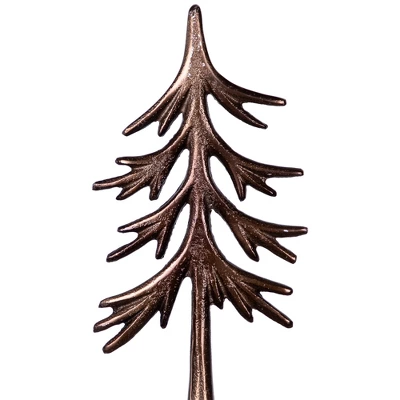Northlight Trees On Wood Base Metal Christmas Decorations - 11.5" - Bronze - Set Of 2 2 Northlight Trees On Wood Base Metal Christmas Decorations - 11.5" - Bronze - Set Of 2 - Image 2