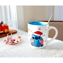 Silver Buffalo Disney Lilo & Stitch Santa Hat Jumbo Curved Ceramic Latte Mug | Holds 25 Ounces -Northlight Shop GUEST 52a5edae ff27 46da 98ae d5328a9be93e