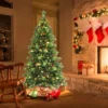 Costway 6FT/7FT/8FT Pre-Lit Artificial Christmas Tree 9 Lighting Modes With 300/400/500 LED Lights & Timer