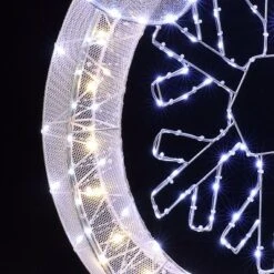 LuxenHome 3Ft Lighted Ornament & Snowflake Wreath, Silver & White Outdoor Christmas Decoration -Northlight Shop GUEST 56c96bc0 3d9f 486d 8311 88d0dc00841d