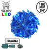 Novelty Lights Coaxial 34 Feet 100 LED Christmas String, Green Wire, Water Resistant, Modular, Connect 21 Sets Per Power Supply (Sold Separately)