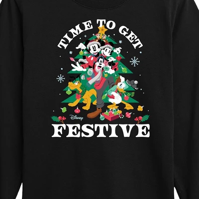 Boys' - Disney - Mickey And Friends Time To Get Festive Christmas Long Sleeve Graphic T-Shirt 1 Boys' - Disney - Mickey And Friends Time To Get Festive Christmas Long Sleeve Graphic T-Shirt