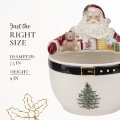 Spode Christmas Tree 7-Inch Santa Nut Bowl - Decorative Serving Bowl For Candies, Nuts, Or Desserts - Christmas Holiday Season, Fine Earthenware -Northlight Shop GUEST 58f0df87 128c 446e 86a9 324b1556554e