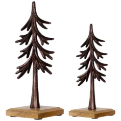Northlight Trees On Wood Base Metal Christmas Decorations - 11.5" - Bronze - Set Of 2 7 Northlight Trees On Wood Base Metal Christmas Decorations - 11.5" - Bronze - Set Of 2 -Northlight Shop GUEST 5be37211 dc3e 4daf 9377 265b067801cc