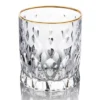 Lorren Home Trends Marilyn Gold Double Old Fashion Tumblers, Set Of 4