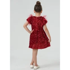 2Bunnies Girls' Christmas New Year Holiday Party Sequin Dress Feather Puff Sleeve -Northlight Shop GUEST 5e1a3985 24a6 40e2 8b44 954037cff856