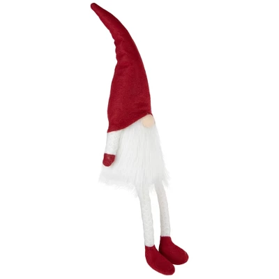 Northlight Lighted Sitting Gnome With Dangling Legs Christmas Decoration - 20" 2 Northlight Lighted Sitting Gnome With Dangling Legs Christmas Decoration - 20" - Image 2