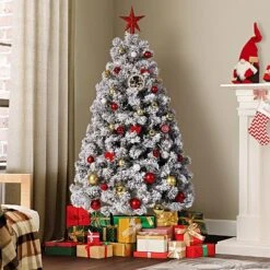 4.5/6/7.5/9/12FT Pre-Lit Artificial Christmas Tree With LEDs, PVC Branch Tips & Metal Stand - Easy Assembly Xmas Tree For Home Office Decor -Northlight Shop GUEST 636b5481 f584 4b63 bf18 12fbd1439509