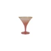 Storied Home 8-Ounce Cocktail Glass With Gold Color Rim, Pink