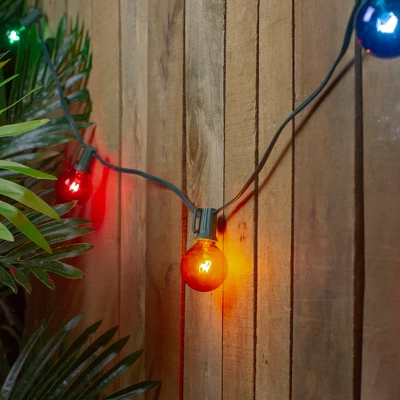 Northlight Transparent G40 Globe Indoor Outdoor Patio Christmas Light Set - MultiColor - 9' Green Wire - 10ct 1 Northlight Transparent G40 Globe Indoor Outdoor Patio Christmas Light Set - MultiColor - 9' Green Wire - 10ct