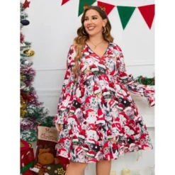 Christmas Plus Size Women's Casual Long Sleeve Dress Vintage 1950's Party Cocktail Dress -Northlight Shop GUEST 68da6d21 618f 44a0 9692 be37ebc49edd